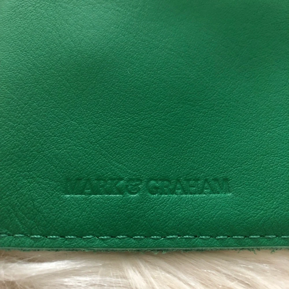 Mark & Graham green leather charger roll up case